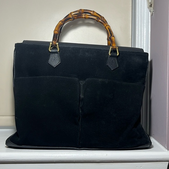 Gucci Diana Large Tote with Bamboo Handles Vintage Suede & Leather - Picture 3 of 16